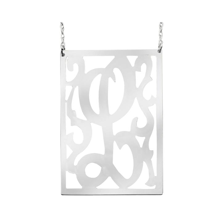 Personalized Sterling Silver Initial Swirl Necklace