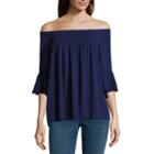 A.n.a 3/4 Sleeve Crew Neck Woven Blouse - Tall