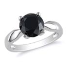 Womens 3 Ct. T.w. Color Enhanced Round Black Diamond 10k Gold Solitaire Ring