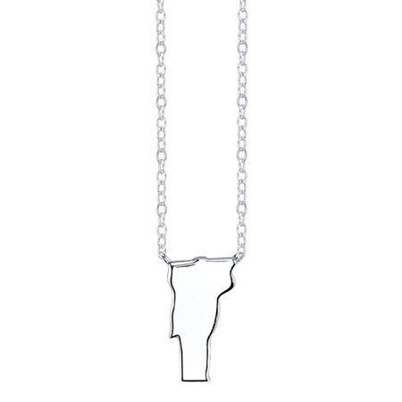 Footnotes Sterling Silver Vermont State Necklace
