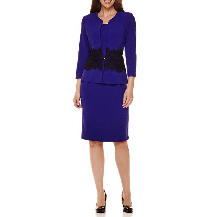 Danny & Nicole 3/4-sleeve Lace-inset-waist Jacket Dress