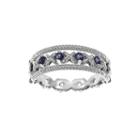 Personally Stackable Lab-created Blue And White Sapphire Sterling Silver Stackable Flip Ring