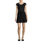 By & By Short Sleeve Sequin Bust Fit -and-flare - Juniors
