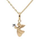 14k Yellow Gold Angel Pendant Necklace