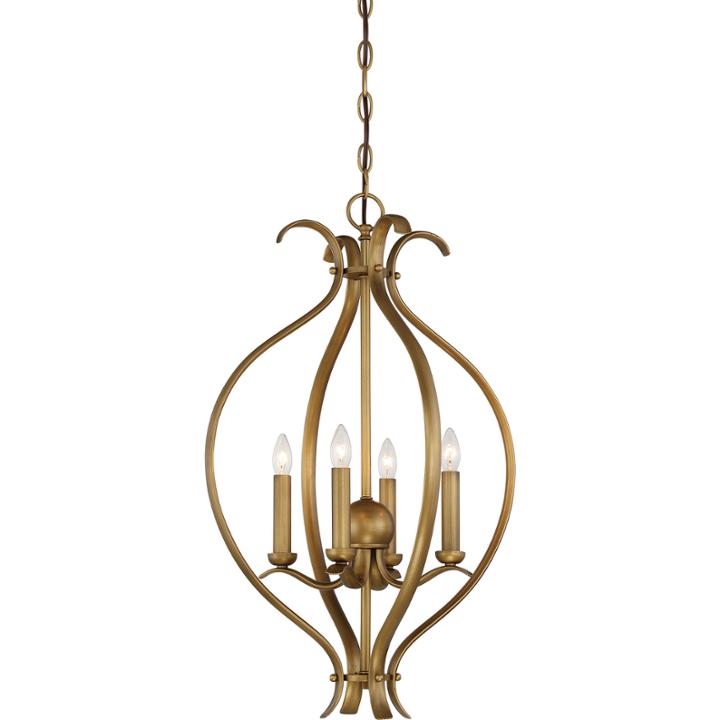 Filament Design 4-light Natural Brass Pendant
