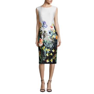 S.l. Fashions Sleeveless Floral Sheath Dress