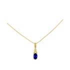 Genuine Blue Sapphire And Diamond-accent 14k Yellow Gold Pendant Necklace