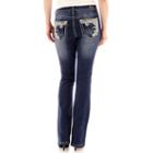 Love Indigo Lace Back Pocket Straight-leg Jeans