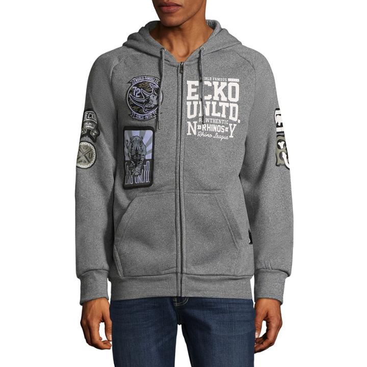 Ecko Unltd Long Sleeve Fleece Patchwork Hoodie