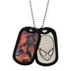 Marvel Spiderman Mens Stainless Steel Double Dog Tag Pendant Necklace