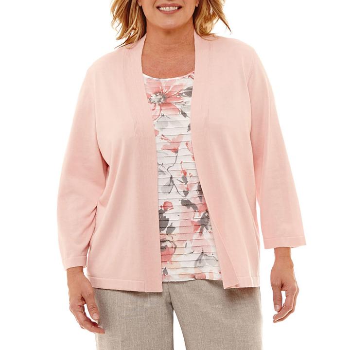 Alfred Dunner Lakeshore Drive Ruffled Layered Sweaters-plus
