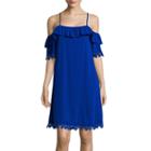 Stylus&trade; Flutter-sleeve Cold-shoulder Dress