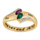 Personalized Womens Diamond Accent Crystal 18k Gold Over Silver Cocktail Ring