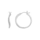 1/10 Ct. T.w. Diamond Sterling Silver Curve Hoop Earrings