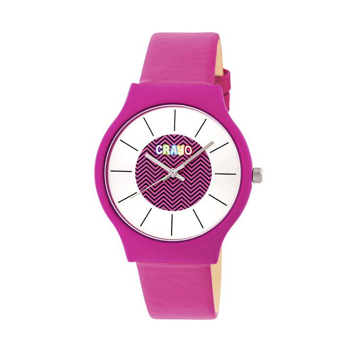 Crayo Unisex Pink Strap Watch-cracr4406