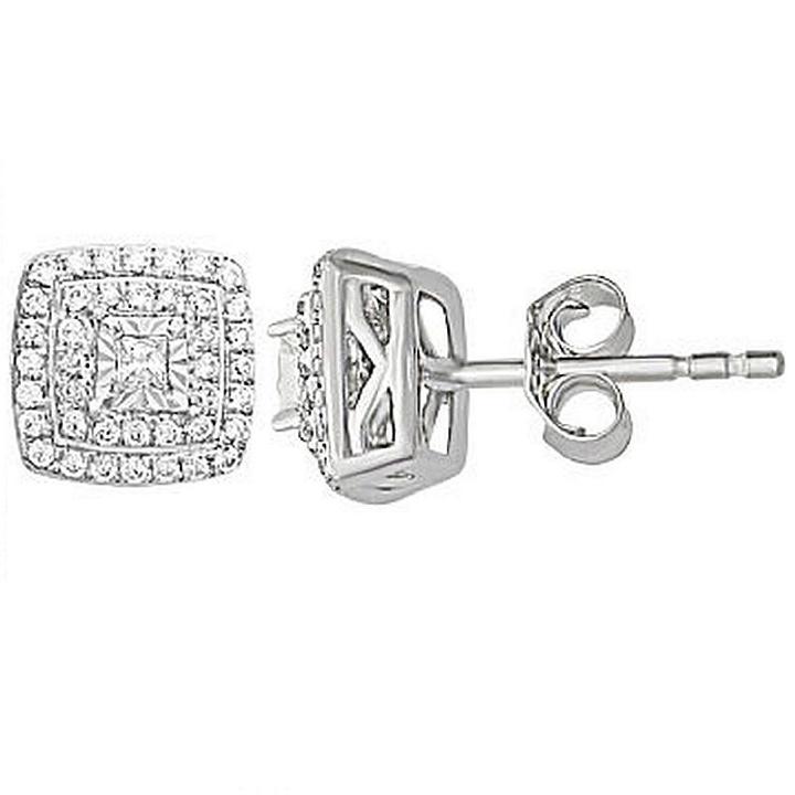 3/4 Ct. T.w. Genuine White Diamond 9.1mm Stud Earrings