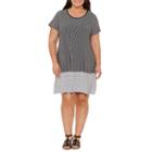 Spense Short Sleeve Stripe Sheath Dress - Plus