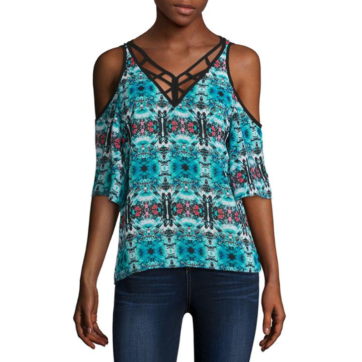 Nicole By Nicole Miller Lattice Trim Top