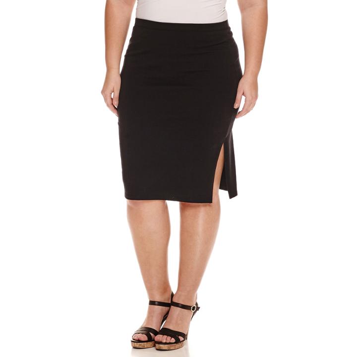 Decree Side Slit Bodycon Skirt - Juniors Plus