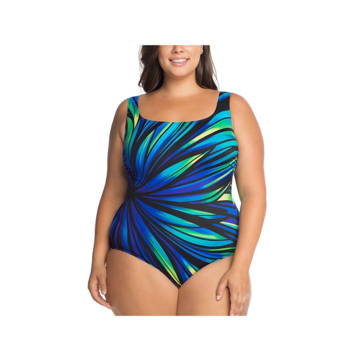 Robby Len By Longitude Panel One Piece Swimsuit Plus