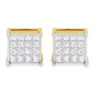 2 Ct. T.w. Princess White Diamond 10k Gold Stud Earrings