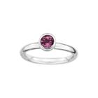 Personally Stackable 5mm Round Genuine Pink Tourmaline Ring