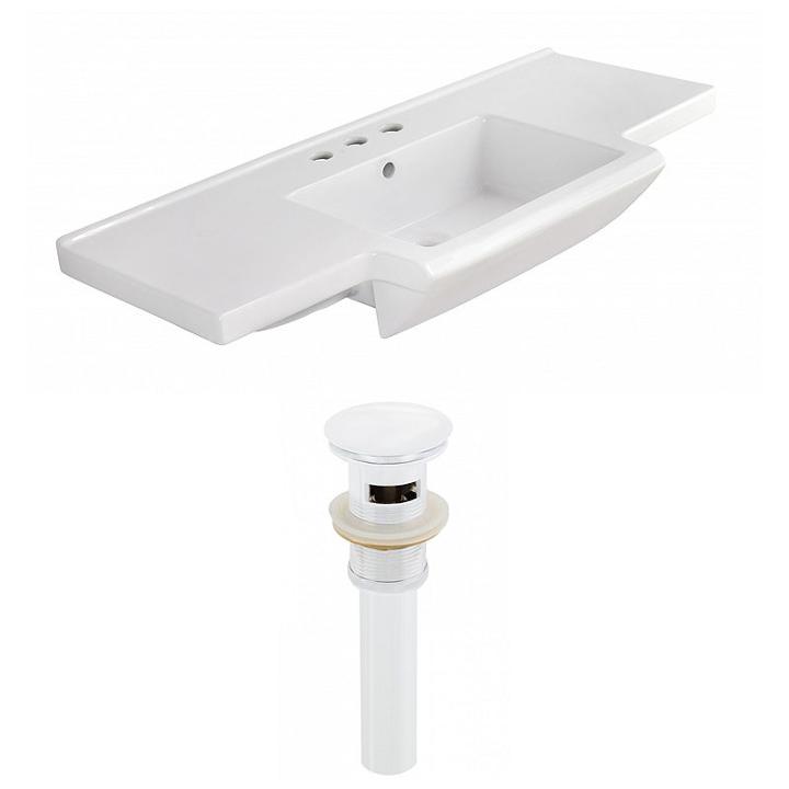 40-in. W 3h4-in. Ceramic Top Set In White Color -overflow Drain Incl.