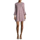 Speechless Long Sleeve Stripe Shift Dress-juniors