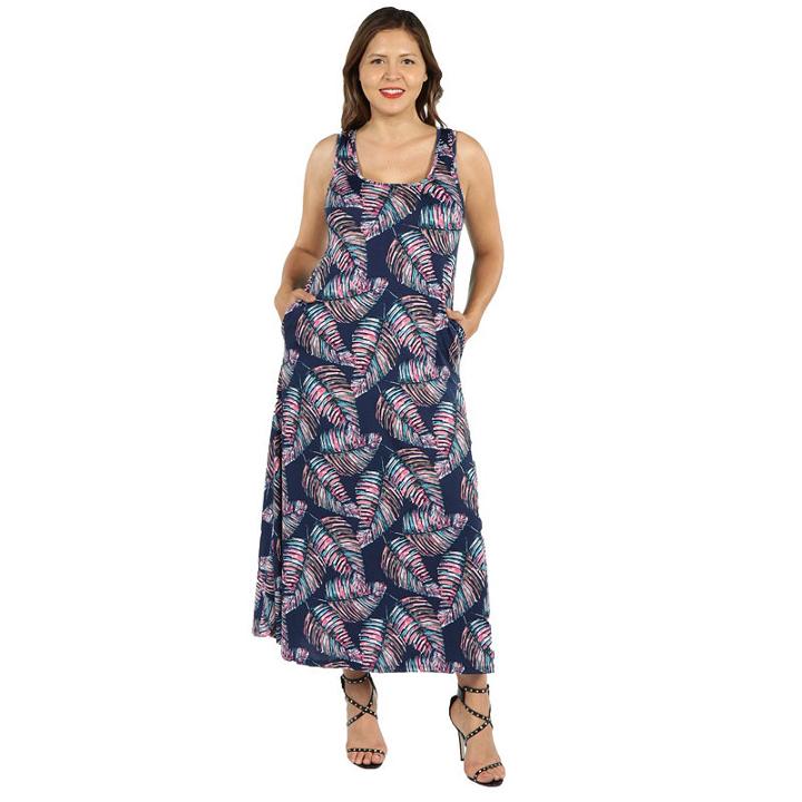 24seven Comfort Apparel Ellyn Sleeveless Maxi Dress - Plus