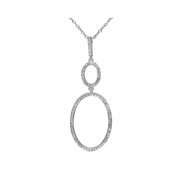 1/4 Ct. T.w. Diamond Sterling Silver Double Drop Pendant Necklace