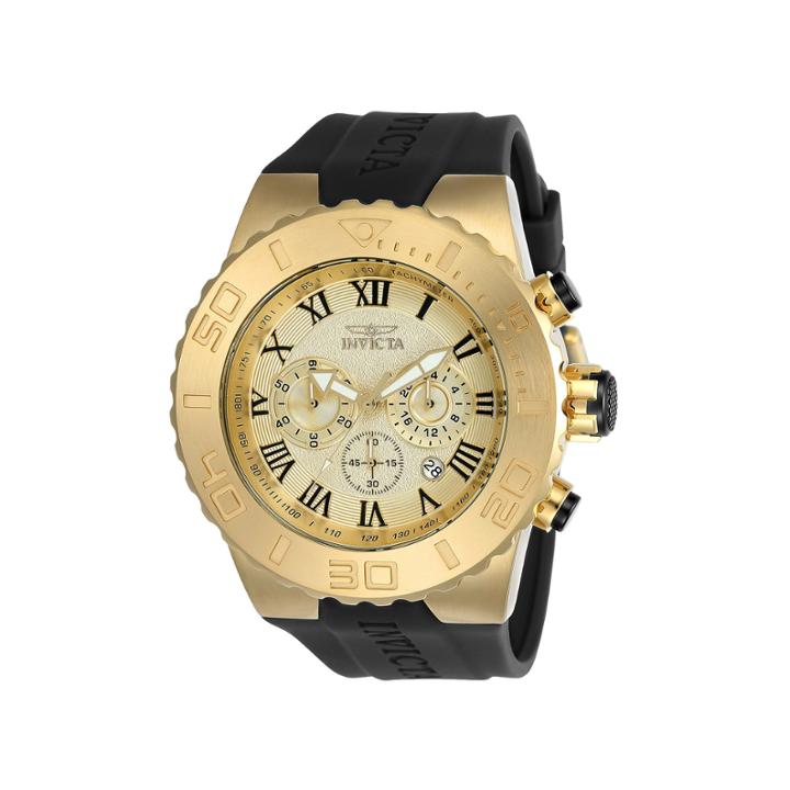 Invicta Mens Black Strap Watch-24844