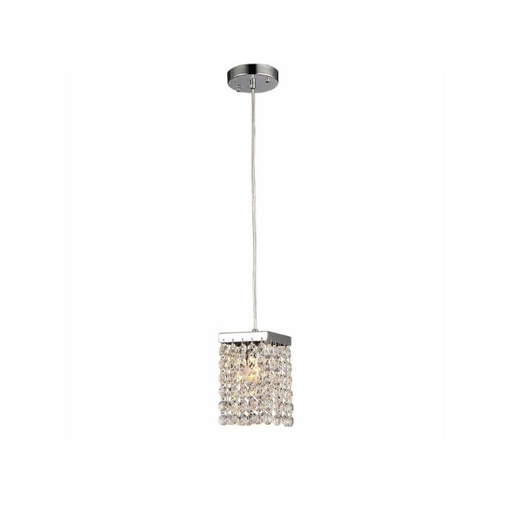 Warehouse Of Tiffany Jehra 1-light Square-shaped Crystal 6-inch Chrome Chandelier