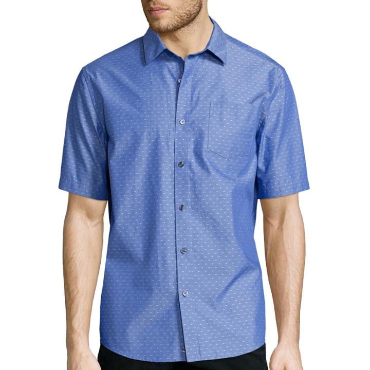 Claiborne Short-sleeve Chambray Woven Shirt