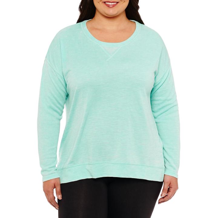 St. John's Bay Active Long Sleeve Thermal Sweatshirt-plus