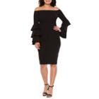 Premier Amour Long Sleeve Off The Shoulder Sheath Dress