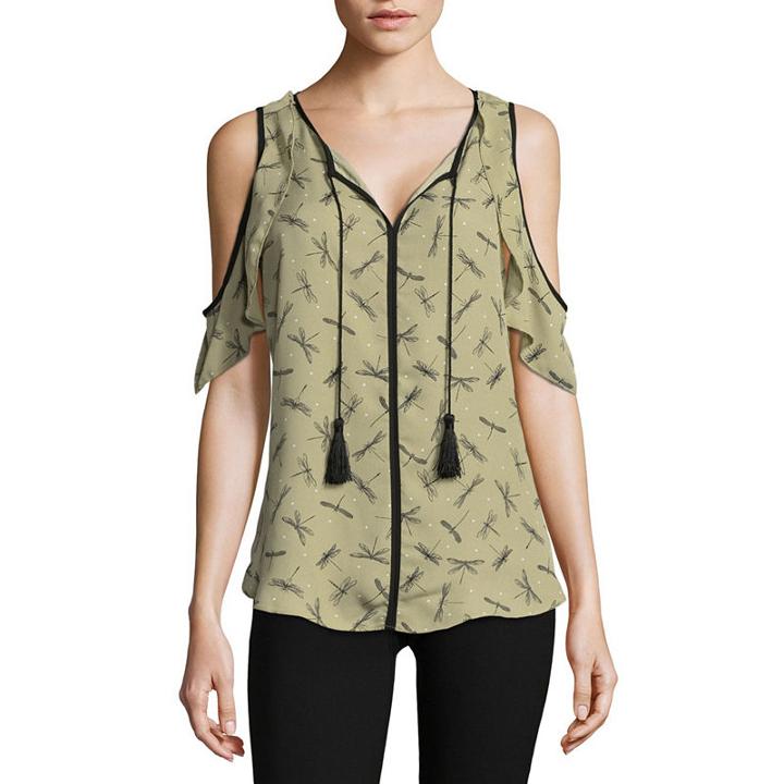 Libby Edelman Short Sleeve Cold Shoulder Top