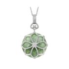 Green Jade Sterling Silver Pendant Necklace