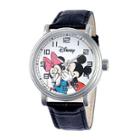 Disney Mickey & Minnie Mens Black Strap Vintage Watch