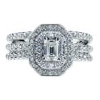 Womens 1/2 Ct. T.w. Emerald White Diamond 14k Gold Engagement Ring