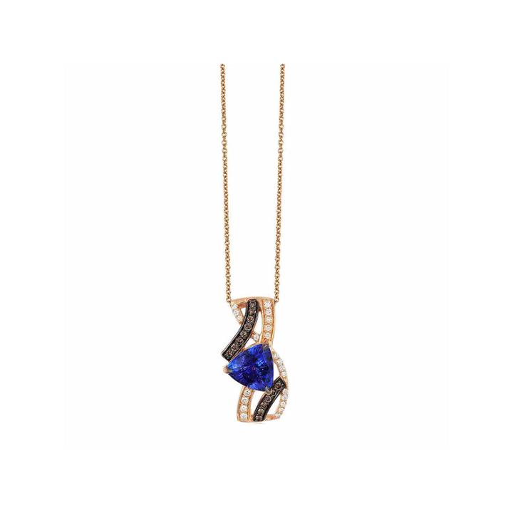 Grand Sample Sale By Le Vian Blueberry Tanzanite & 1/4 Ct. T.w. Vanilla Diamonds And Chocolate Diamonds In 14k Strawberry Gold Chocolatier Pendant