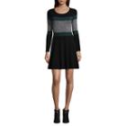 By & By Long Sleeve Embellished Skater Dress-juniors
