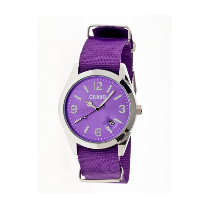 Crayo Women's Sunrise Purple Nylon-band Watch With Date Cracr1707