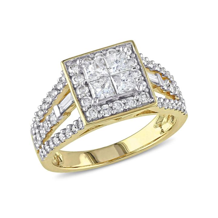 1 1/2 Ct. T.w. Princess White Diamond 14k Gold Engagement Ring