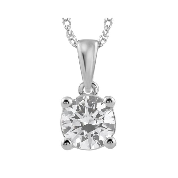 3/4 Ct. Diamond Solitaire 14k White Gold Pendant Necklace