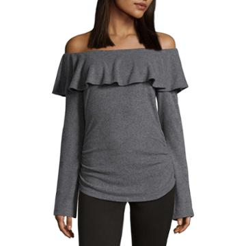 By & By Long Sleeve U Neck Pullover Sweater-juniors