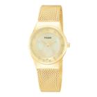 Pulsar Womens Gold-tone Crystal-accent Mesh Watch Ph8056