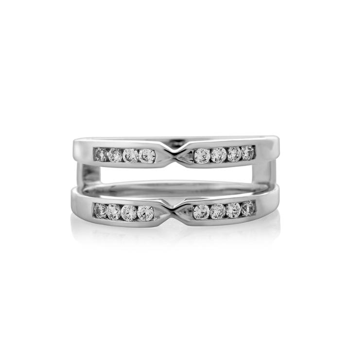 1/4 Ct. T.w. Diamond 14k White Gold Pinched Ring Wrap