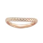 Personally Stackable 18k Rose Gold Over Sterling Silver Cable Wave Ring