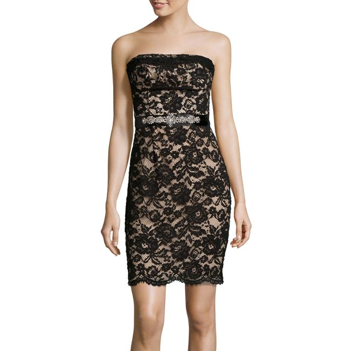 Bisou Bisou Strapless Lace Sheath Dress