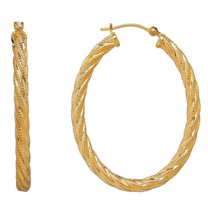 14k Gold 36mm Hoop Earrings